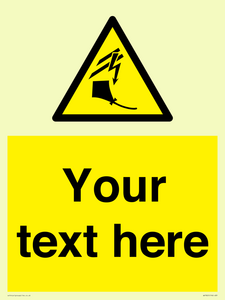 Custom warning kite flying near powerlines